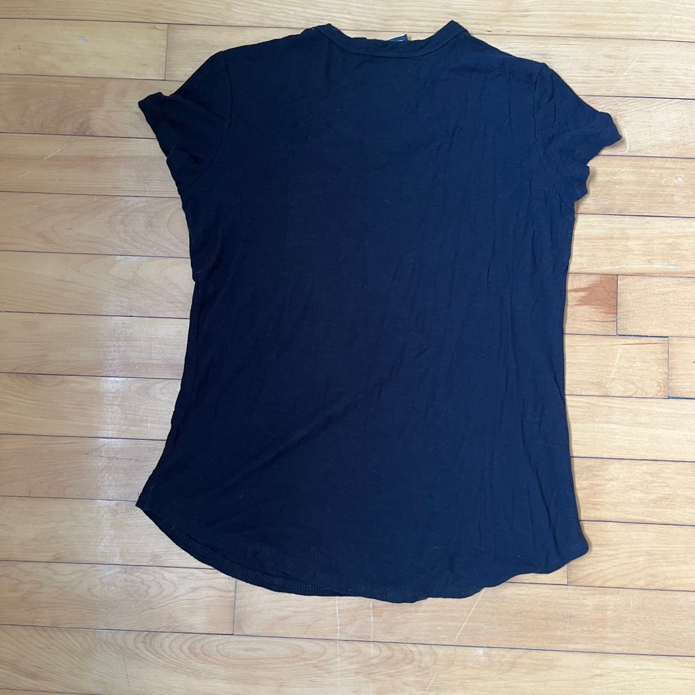 Standard James Perse Black Short Sleeve Crew Neck Slub Jersey Tee Size 1